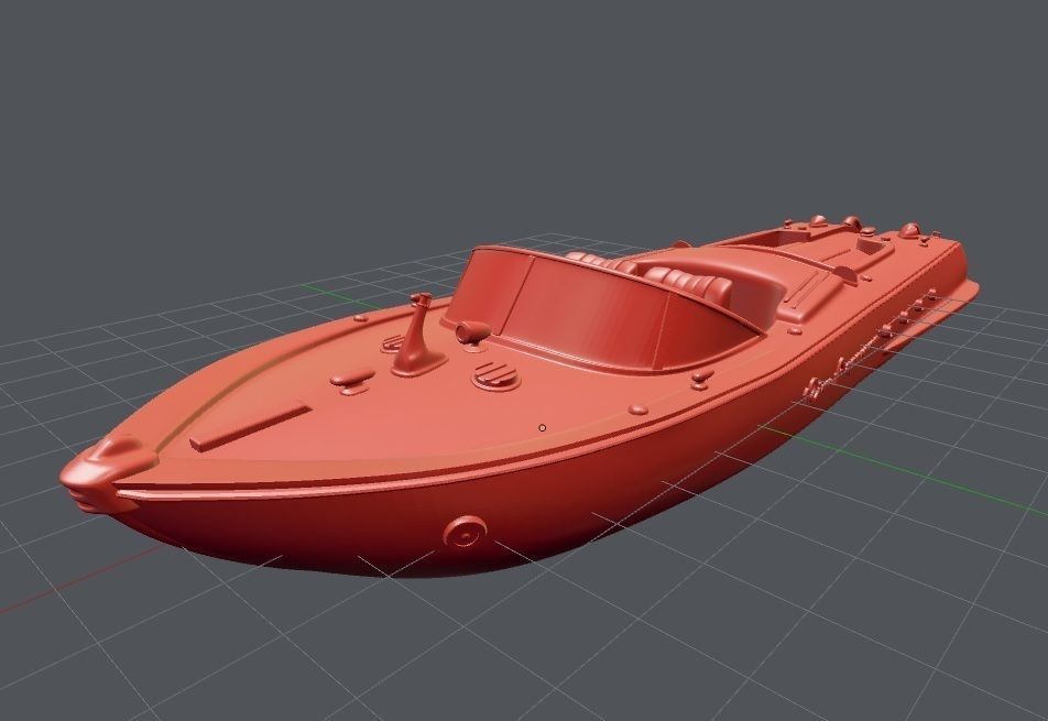 Printable Riva Aquarama - 3 Parts  3D print model_1