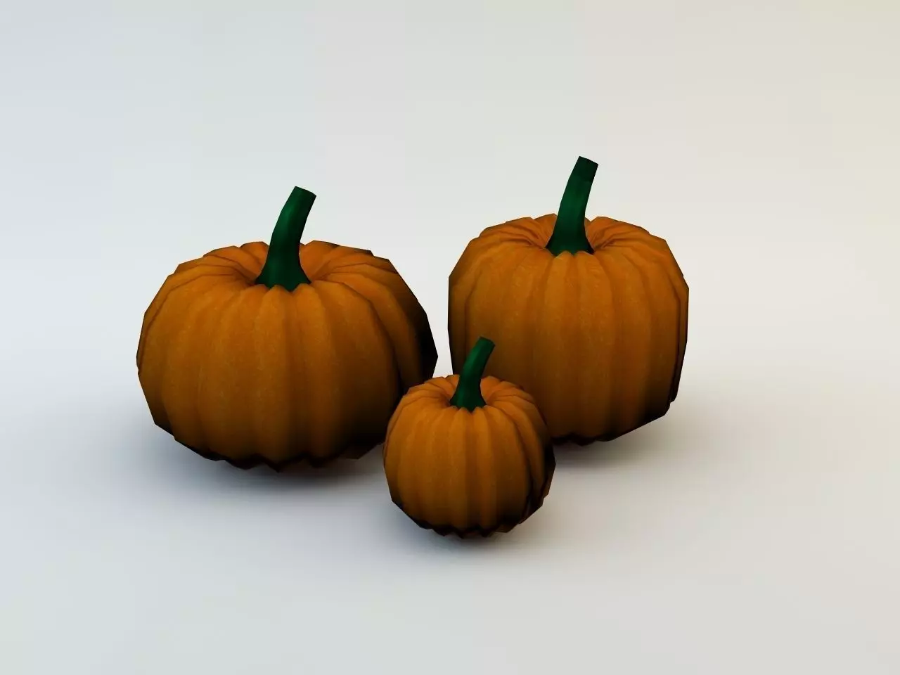 Three Pumpkin Low-poly 3D model