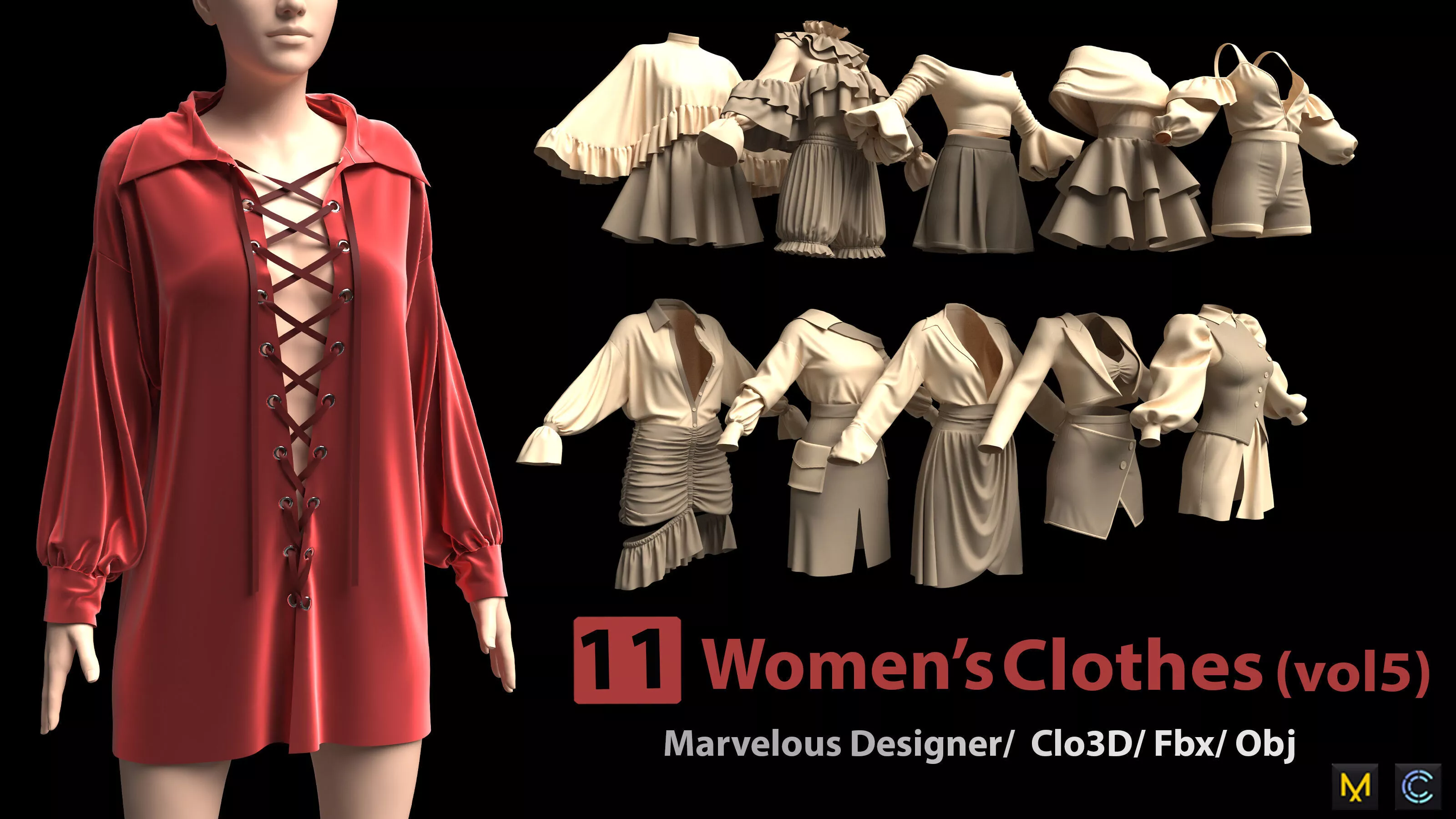 11 Womens Clothes-vol5 3D model