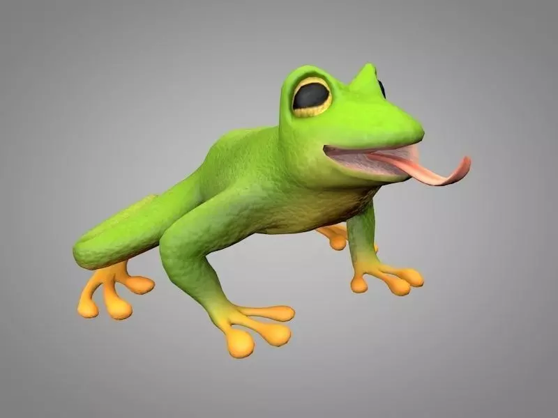 Frog or toad Low-poly 3D model_0