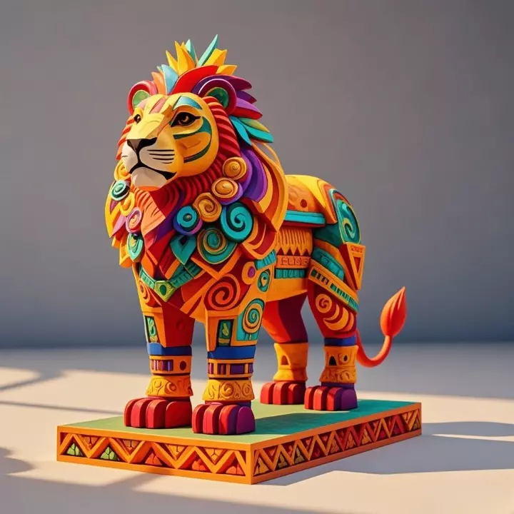 4233 Laughing African Lion with Majestic Mane STL DND 3D print model