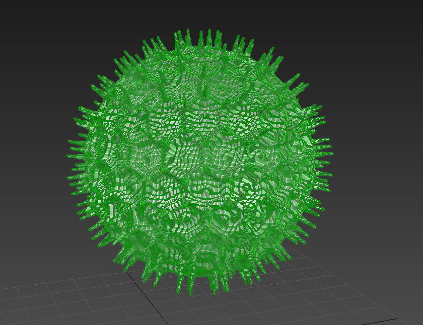 Pollens ball with spikes 3D model_7