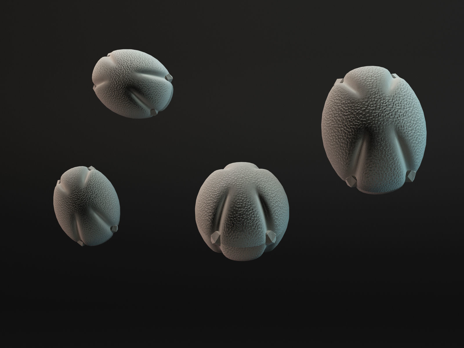 Pollens ball with spikes 3D model_1