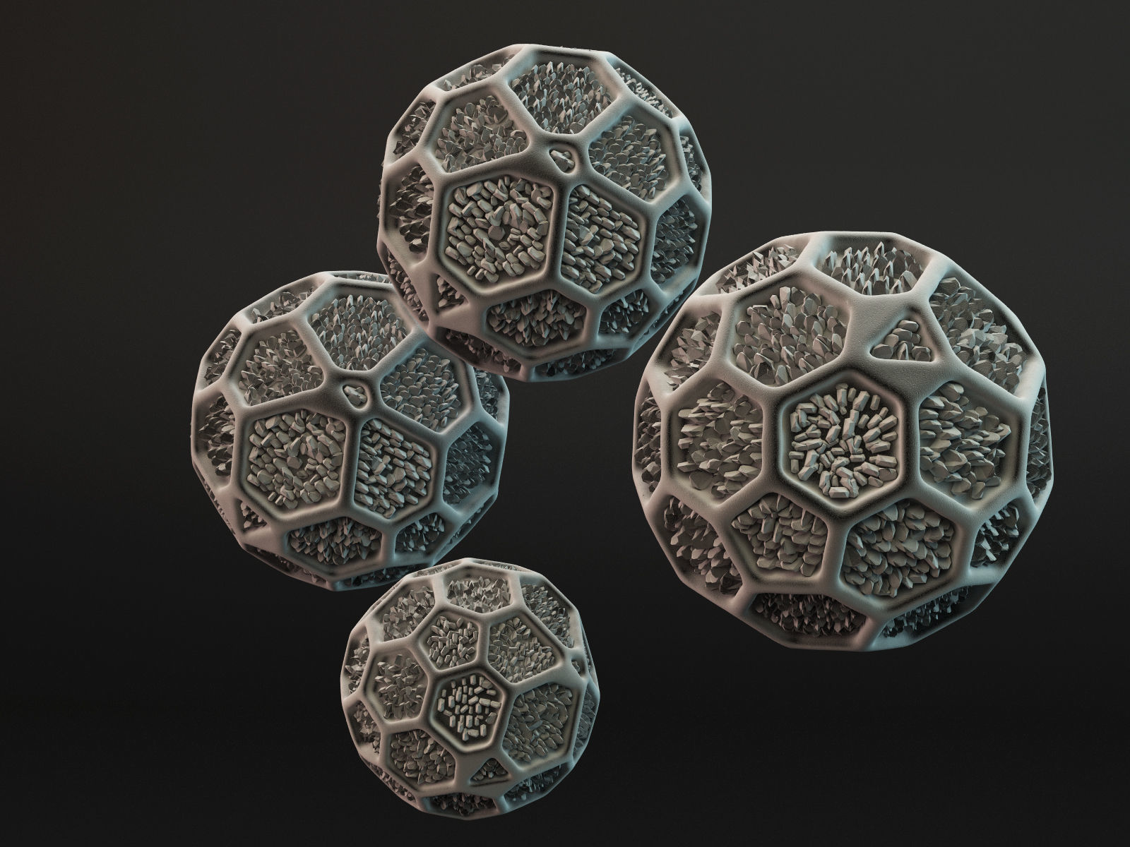 Pollens ball with spikes 3D model_4