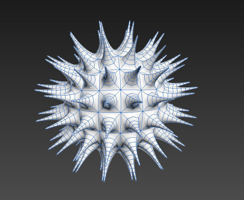 Pollens ball with spikes 3D model_10