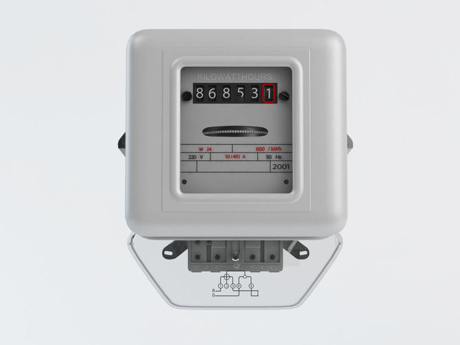 electric meter 3D model