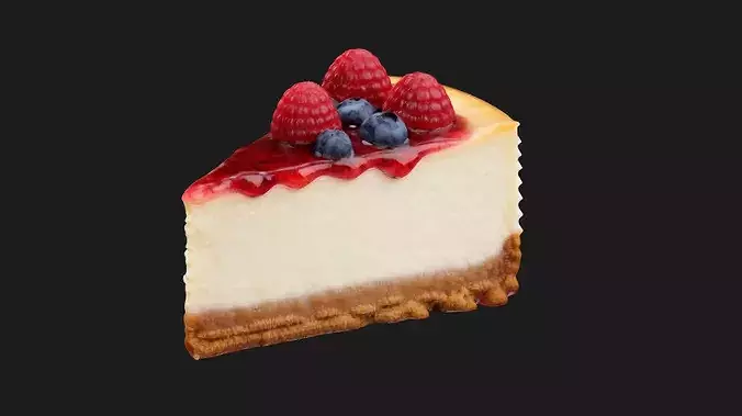 Berry Cheesecake Slice 3D model