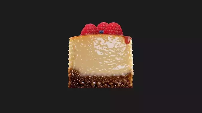 Berry Cheesecake Slice 3D model 6