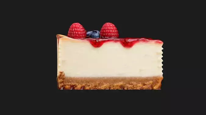 Berry Cheesecake Slice 3D model 5