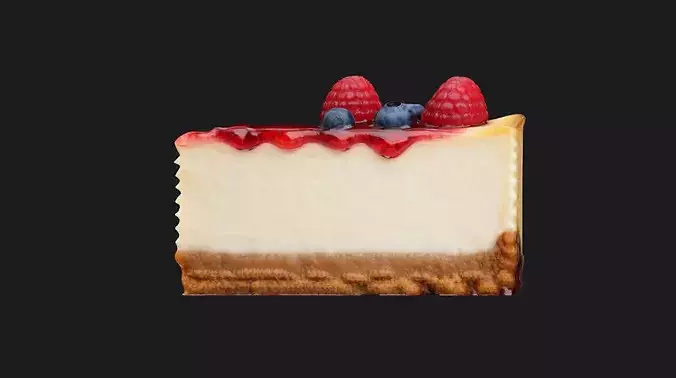 Berry Cheesecake Slice 3D model 4