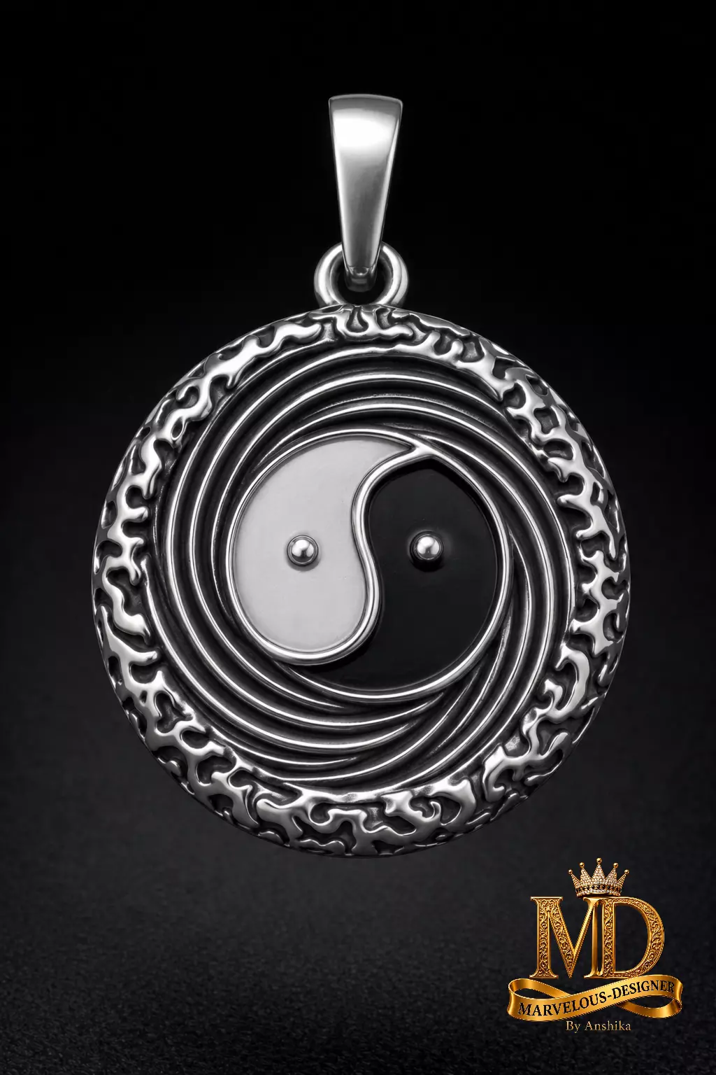 Yin Yang Nugget Pendant 3D print model