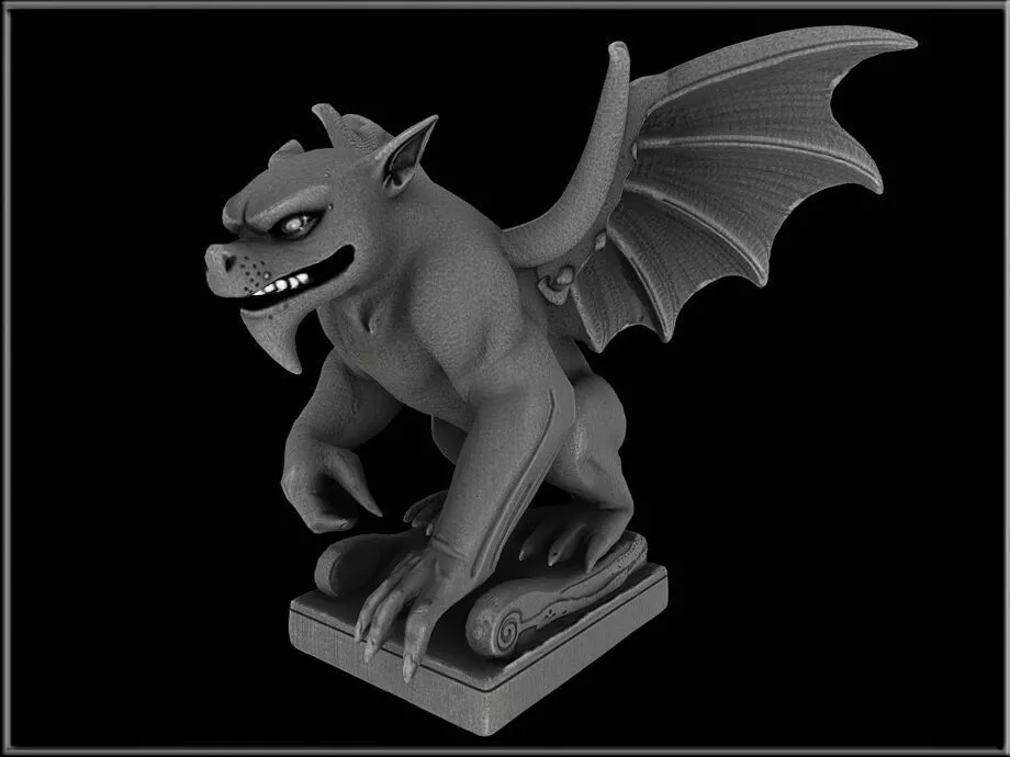 Devil Bull Gargoyle 02 Low-poly 3D model