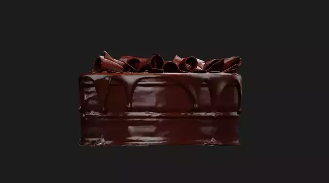 Chocolate Ganache Cake 3D model 3