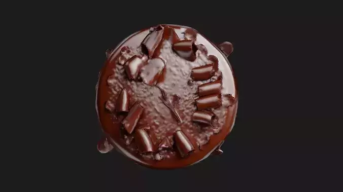 Chocolate Ganache Cake 3D model 7
