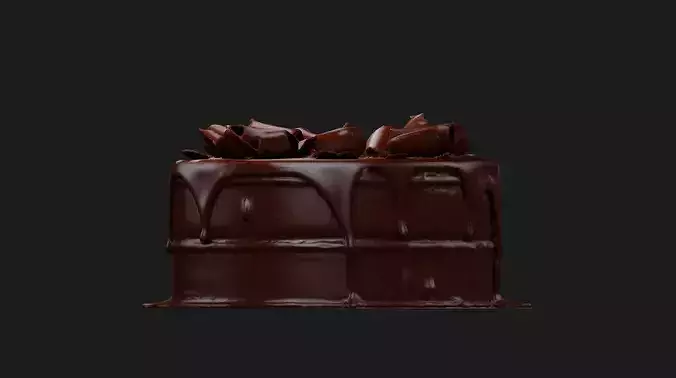 Chocolate Ganache Cake 3D model 4
