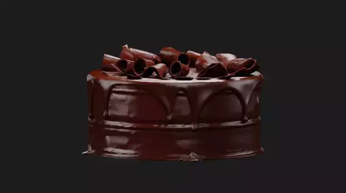 Chocolate Ganache Cake 3D model 6