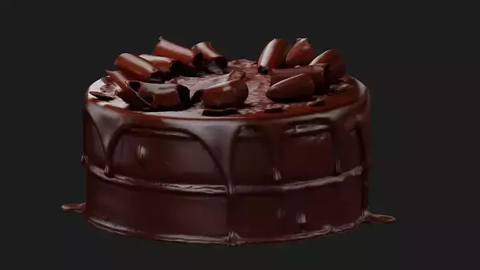 Chocolate Ganache Cake 3D model