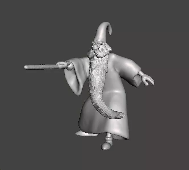 MERLIN THE WIZARD MINIATURE MODEL FOR FANTASY GAMES RPG DND 3D print model