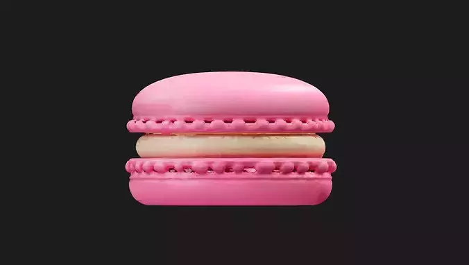 French Macaron Dessert 3D model 2
