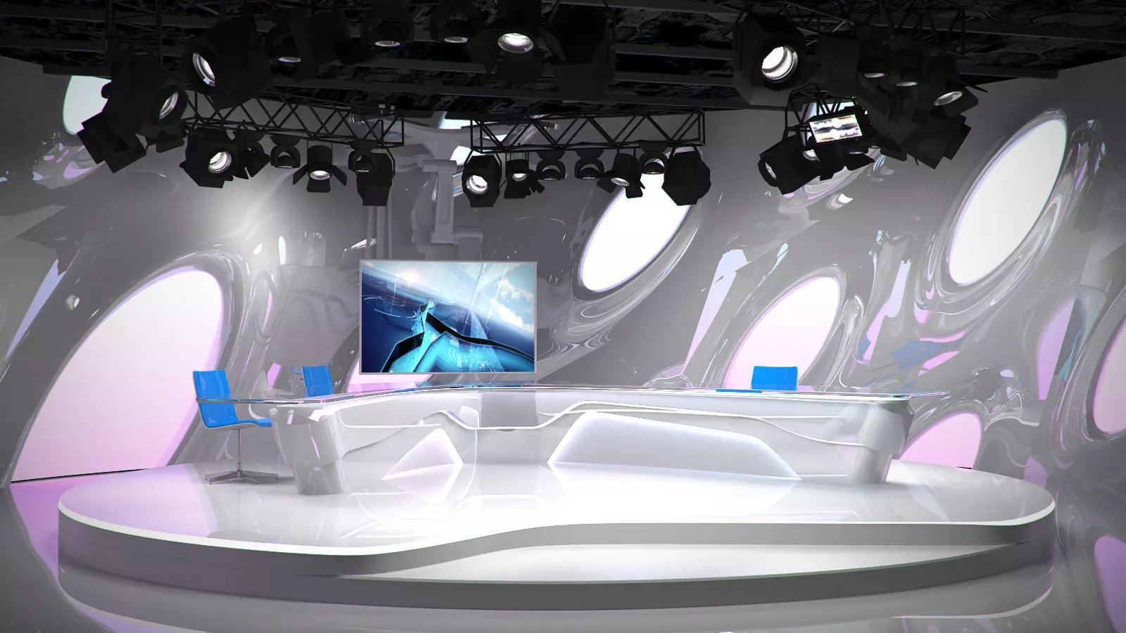 Virtual TV Studio 07 3D model