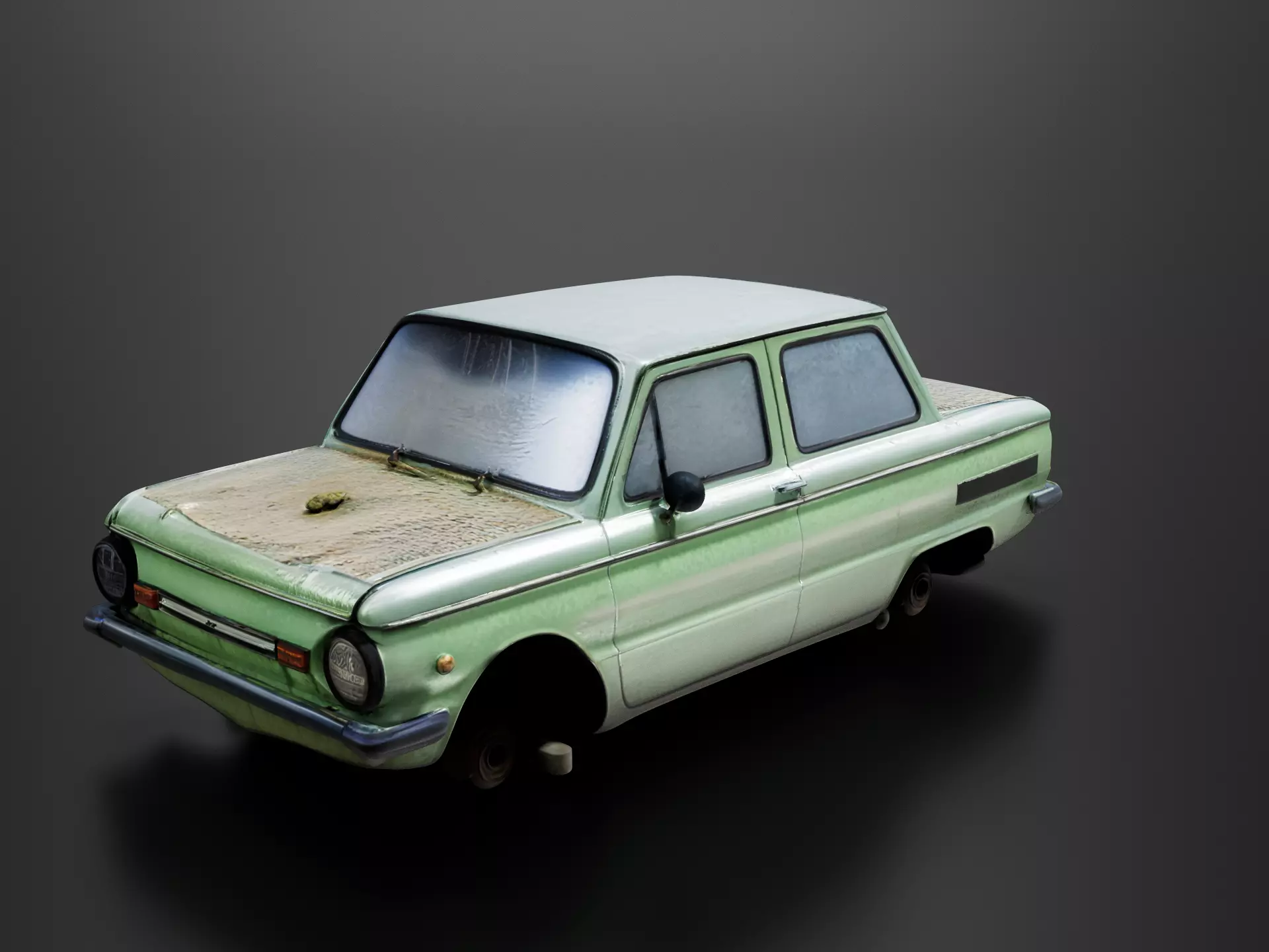 Old abandoned broken car 02 3D print model