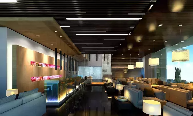 Coffee Lobby 3D model