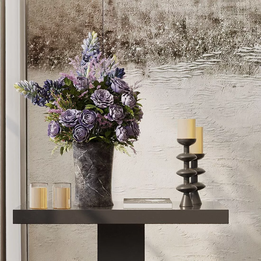 Floral arrangement in vase 3D model