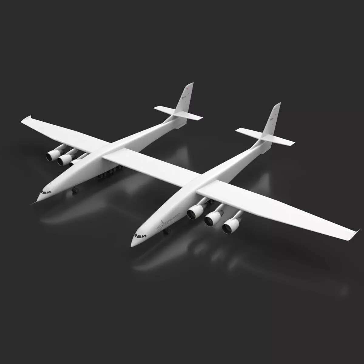 Stratolaunch Aircraft --187-- Low-poly 3D model