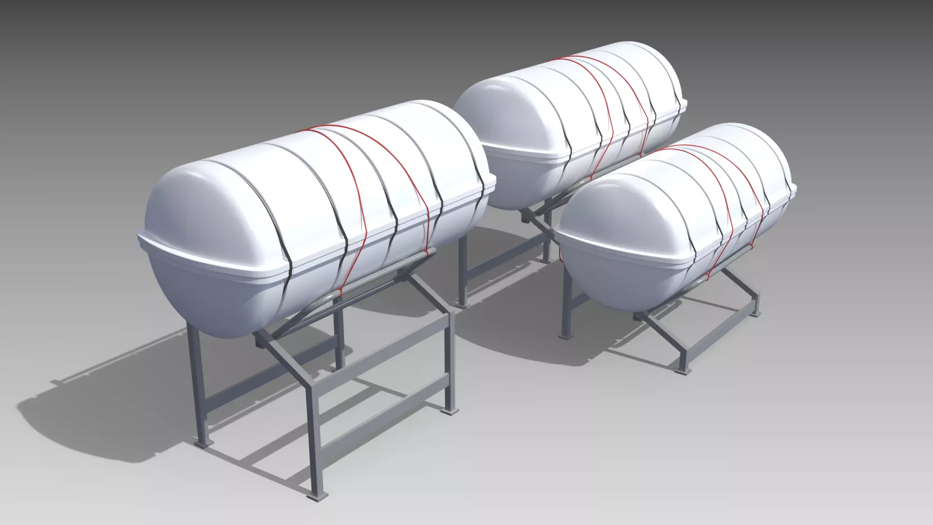 Life Raft and Sliding Rack - Single and Double 3D model