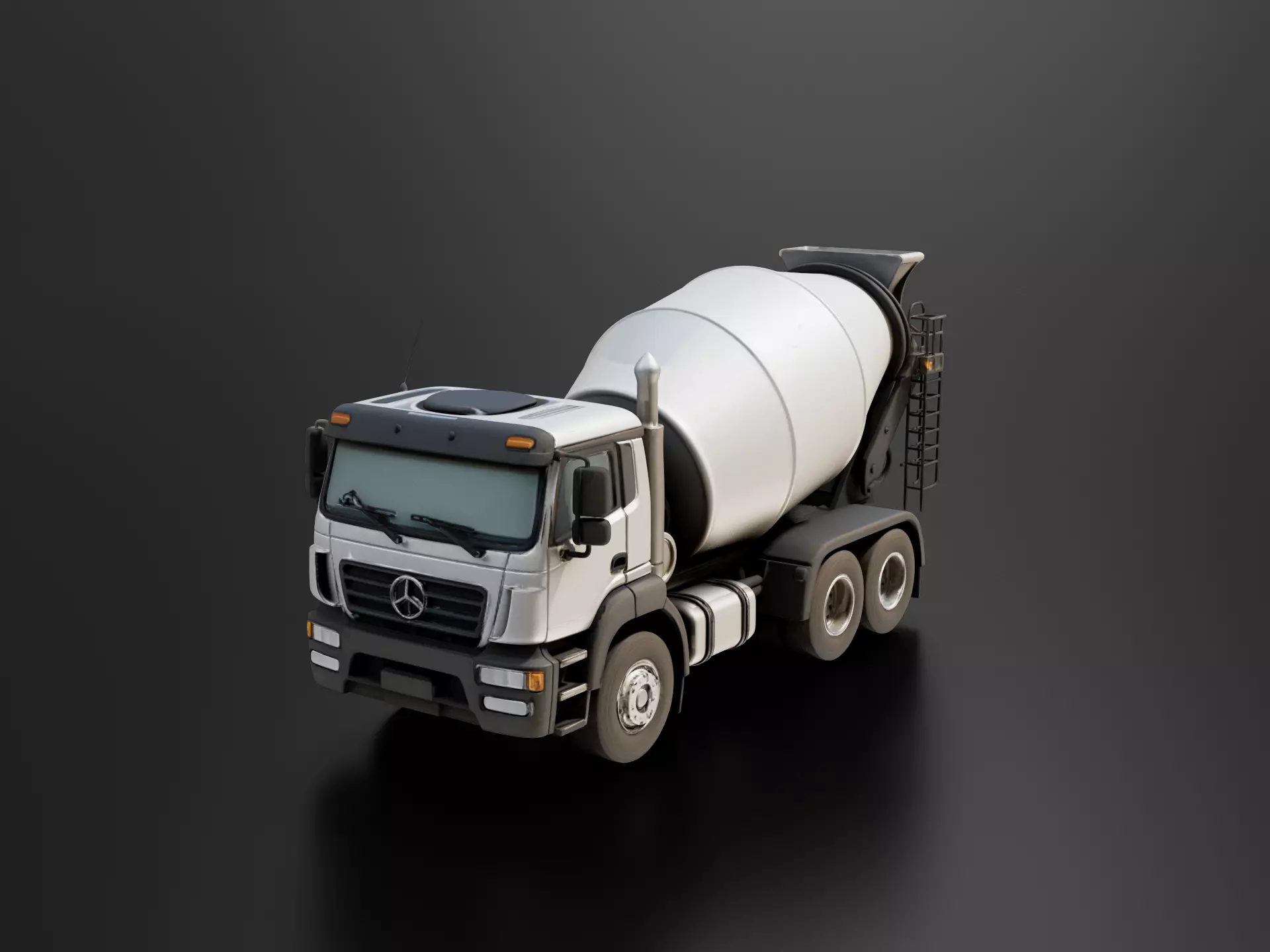 Realistic cement truck 02 3D print model