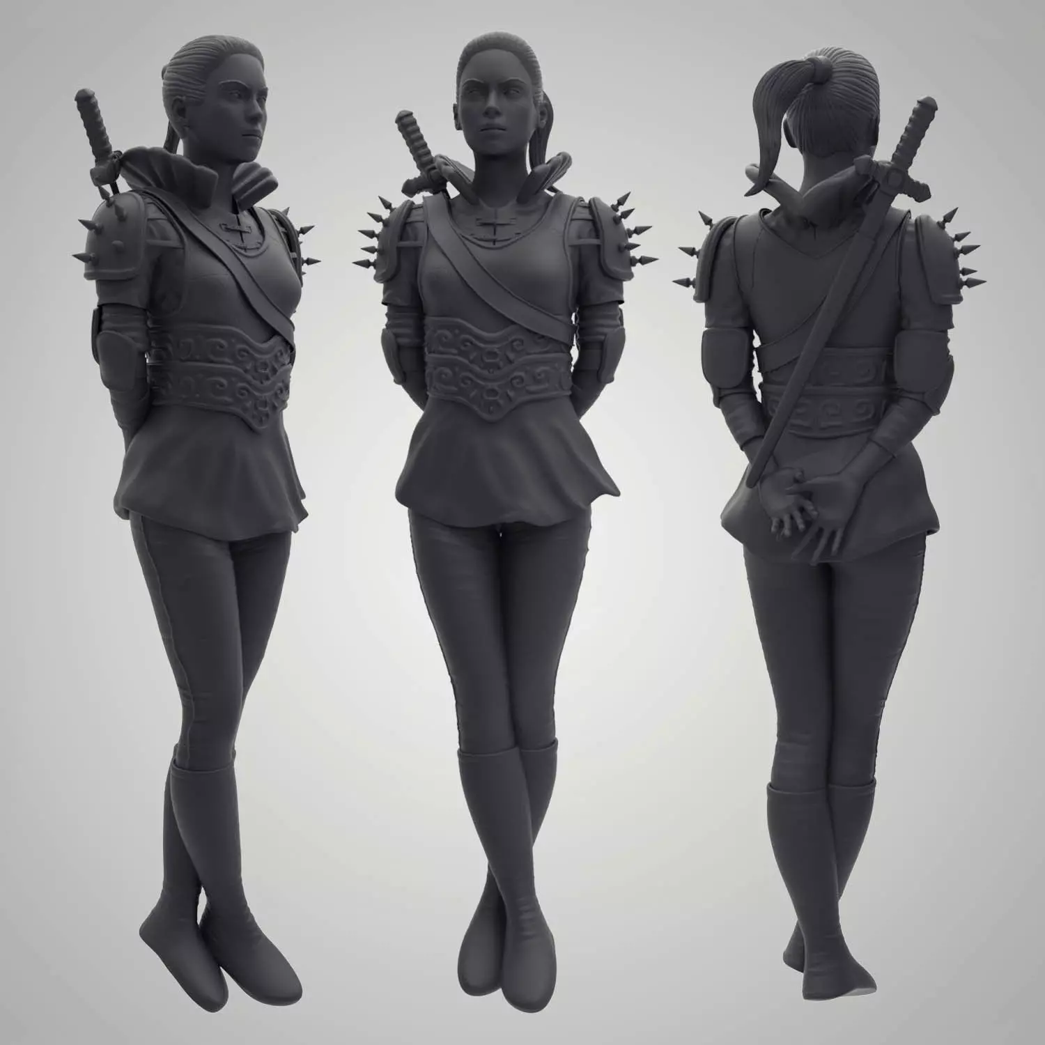 Knight Woman 3D print model_0
