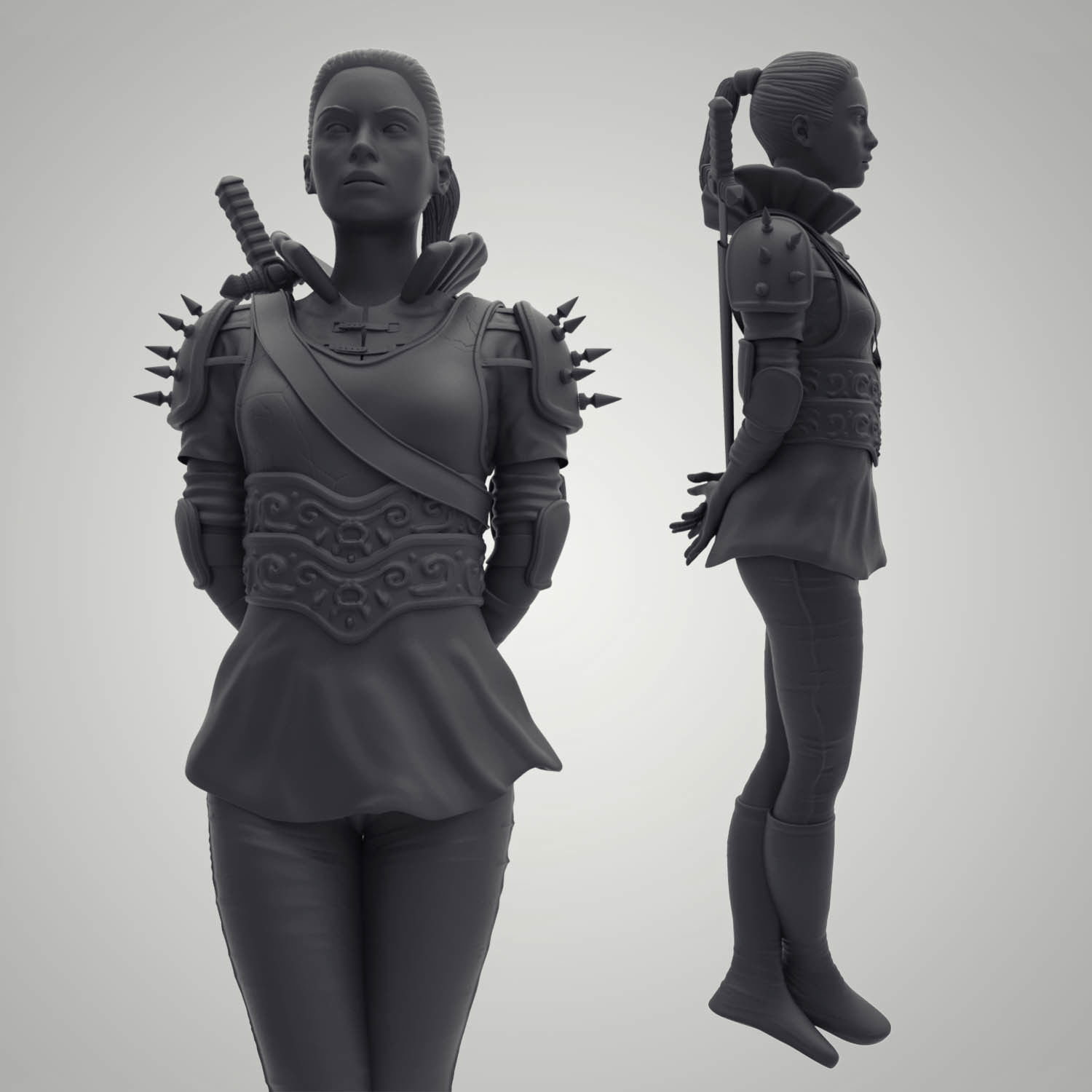 Knight Woman 3D print model_1