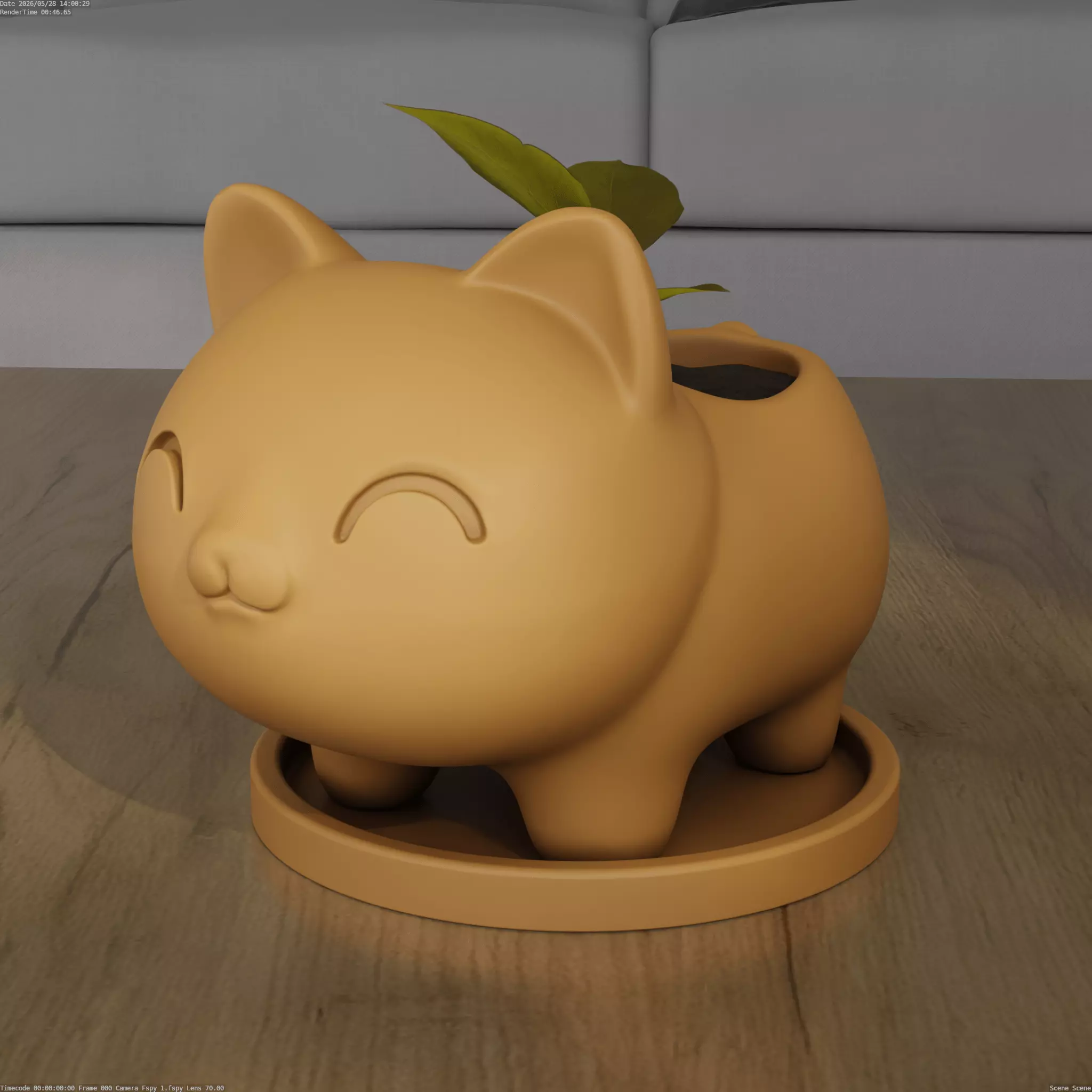 Cute Cat Planter and Desk Organizer 3D STL File 3D print model
