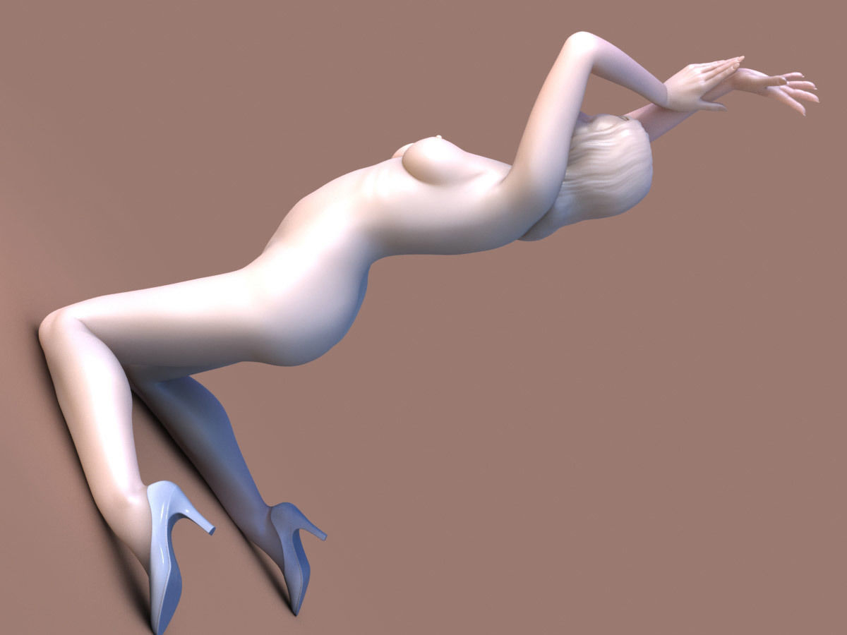 Woman Kneeling 3D print model_5