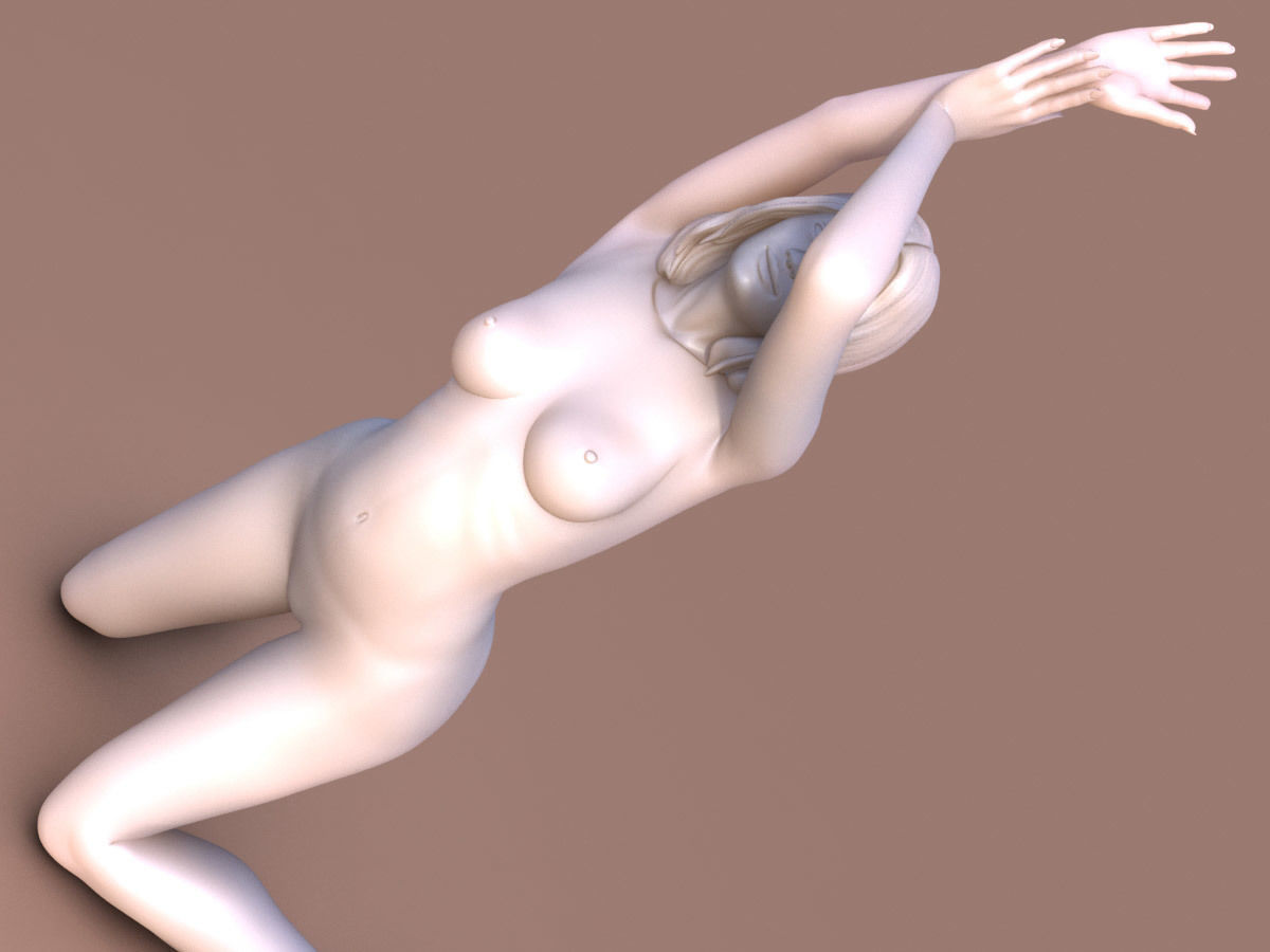 Woman Kneeling 3D print model_3