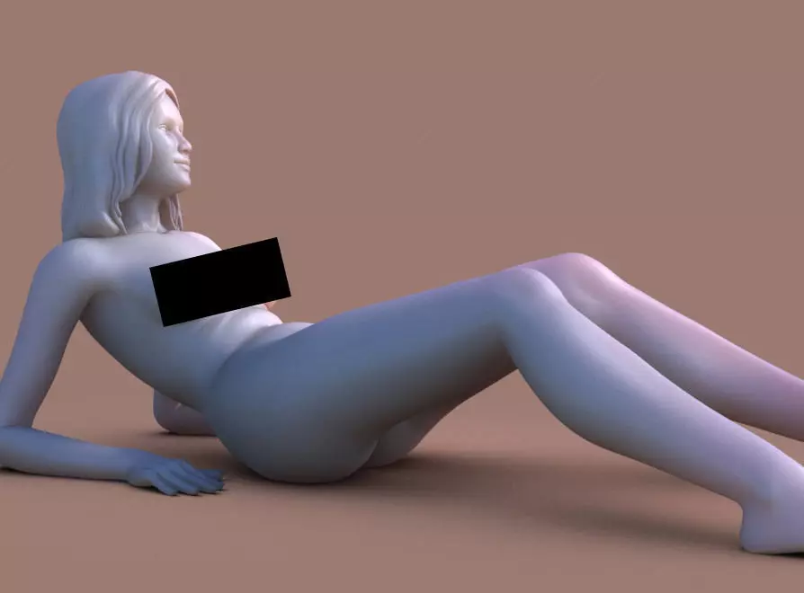 Woman Lay Down 02 3D print model_0
