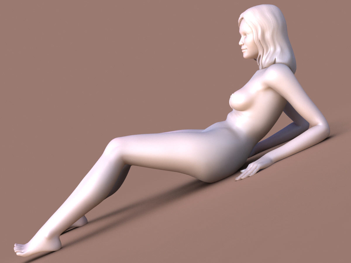 Woman Lay Down 02 3D print model_1