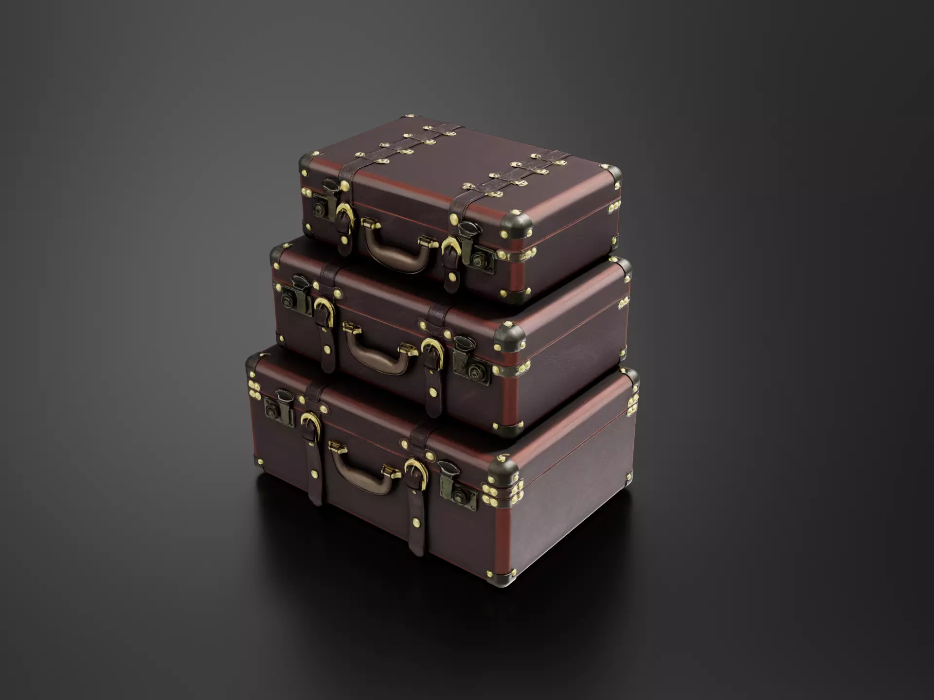 Vintage Leather Suitcase 3D print model