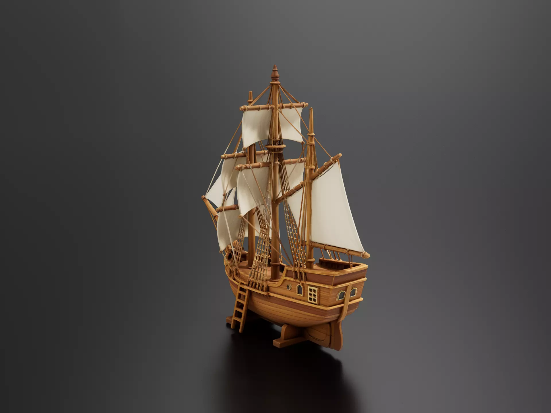 Wooden Sailing Ship 3D print model