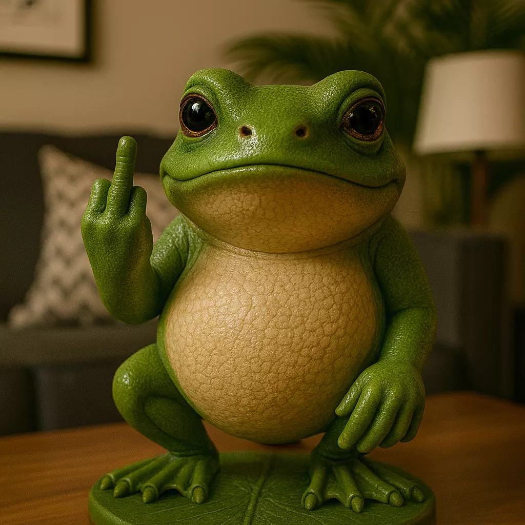 Funny Frog Middle Finger 3D Model STL OBJ FBX GLB 3D print model