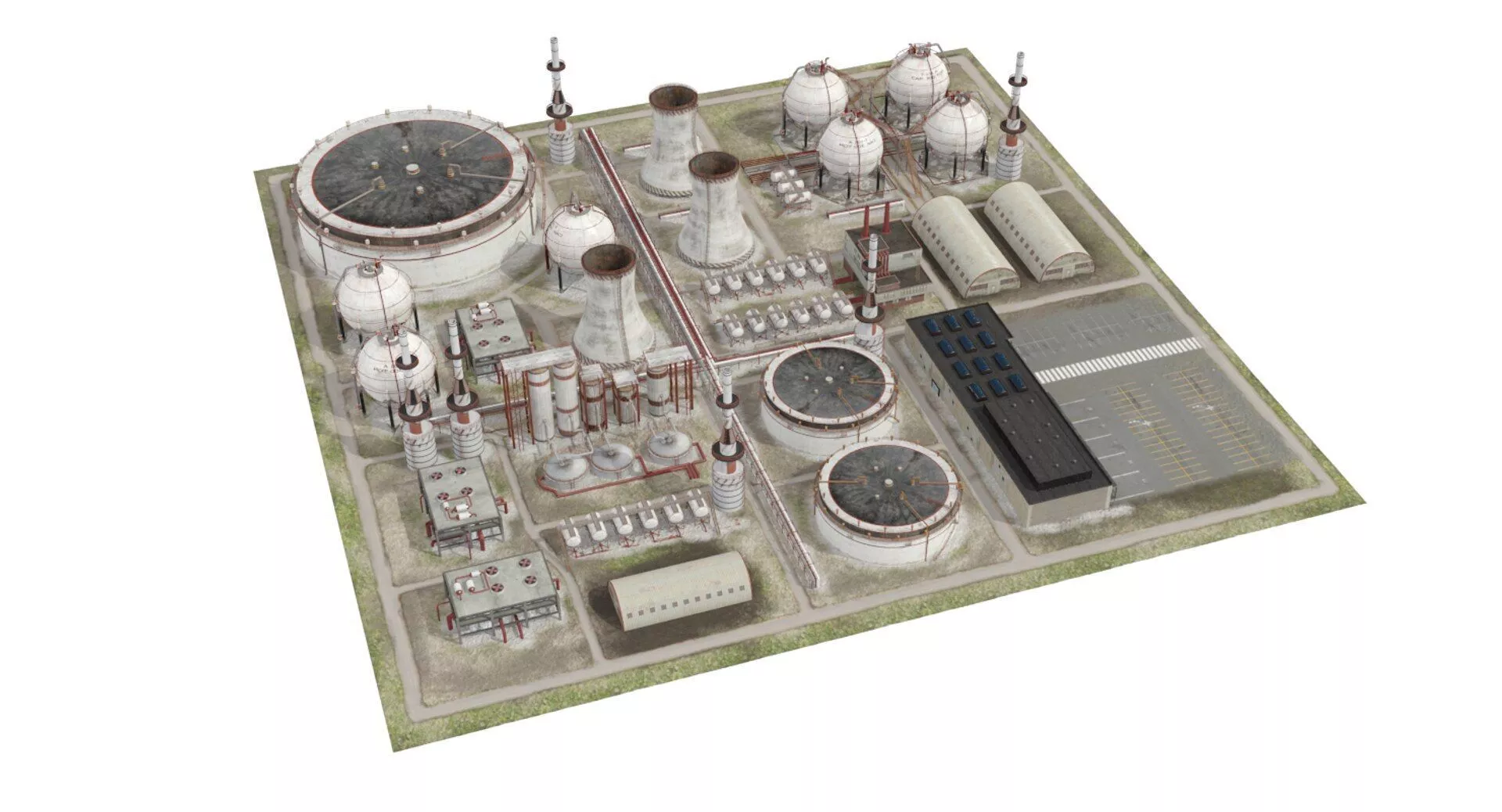 Refinery Low-poly 3D model