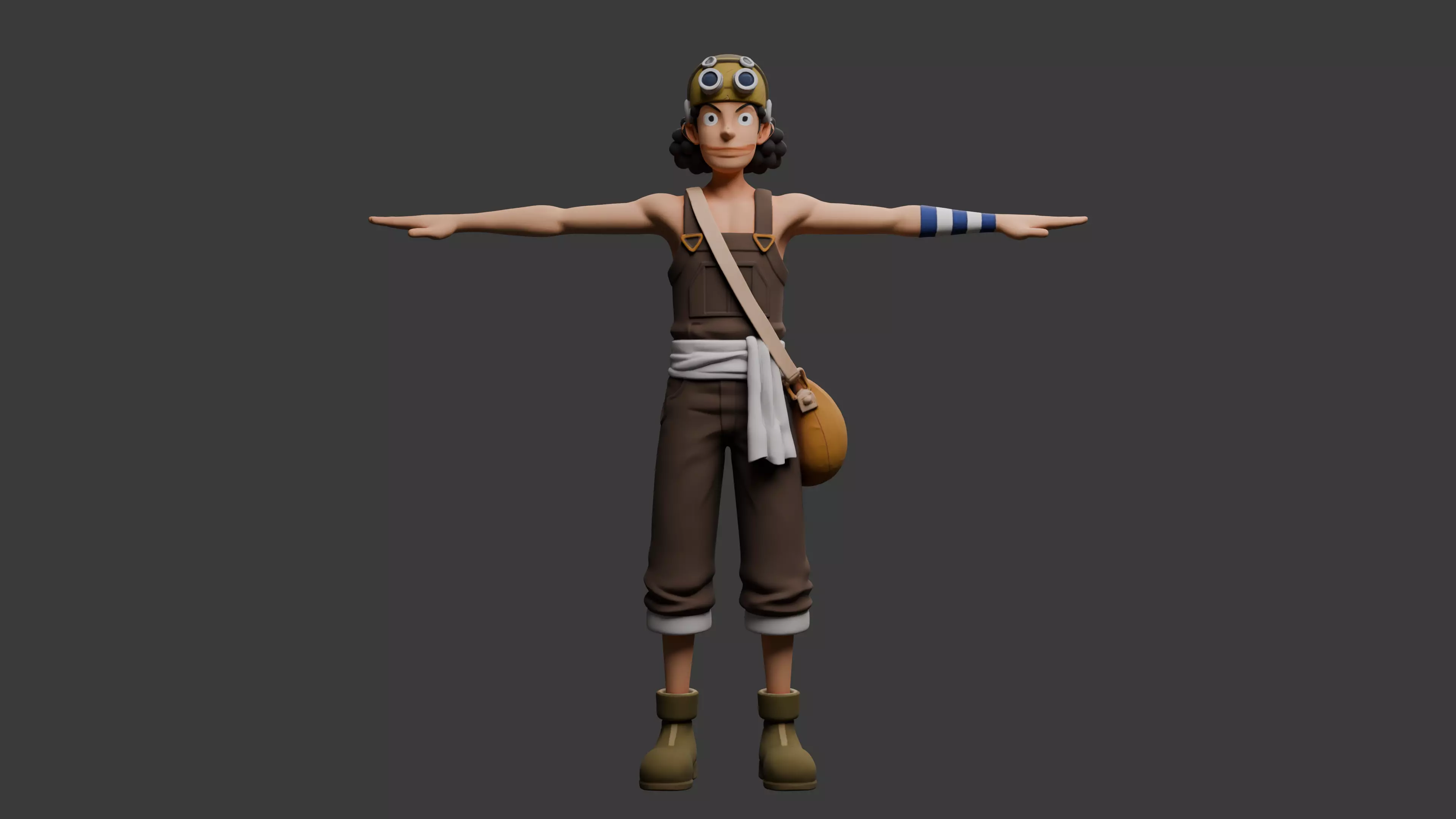 Long Nose Pirate Figure Free 3D model