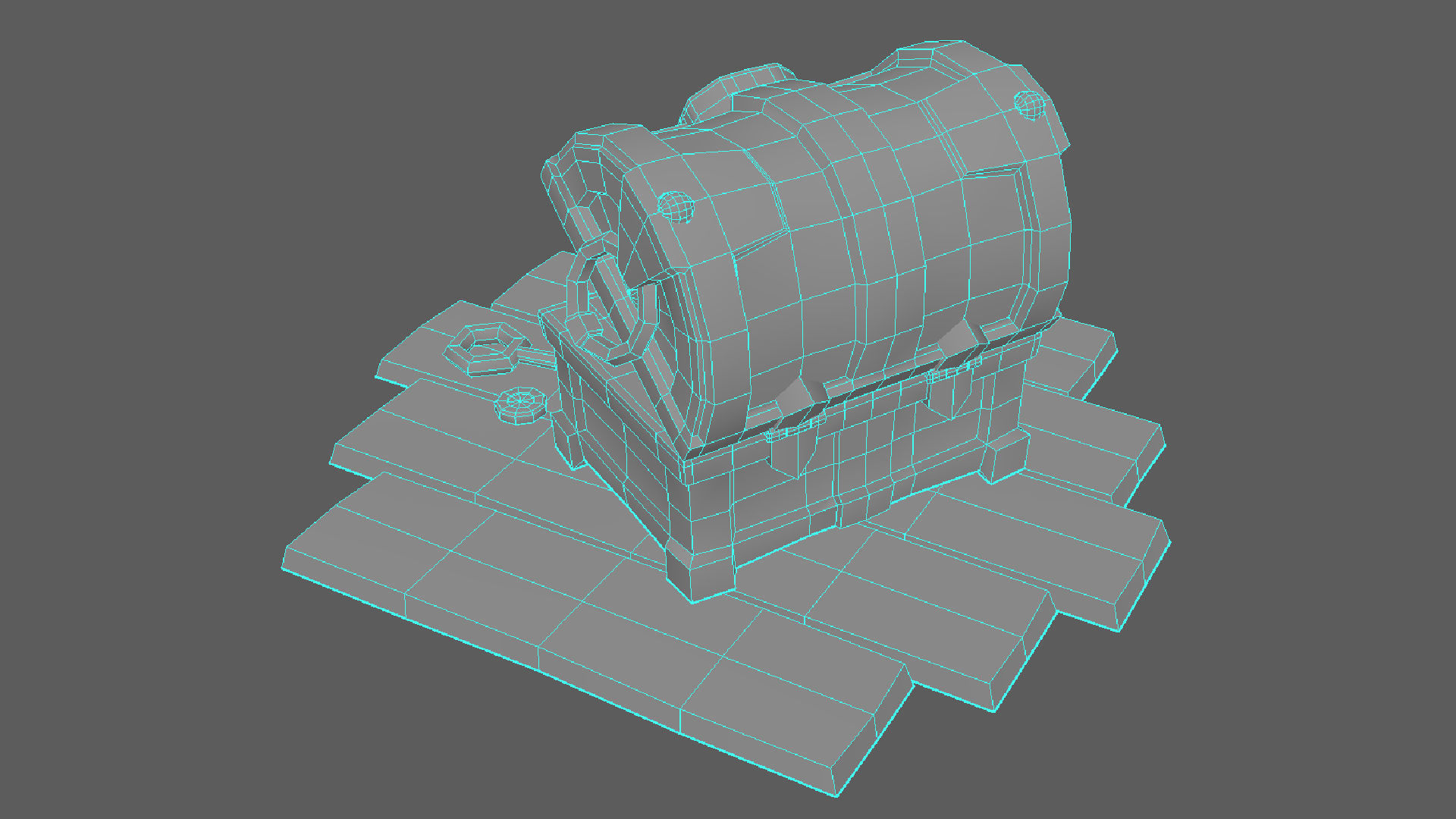 Treasure chest Low-poly 3D model_6