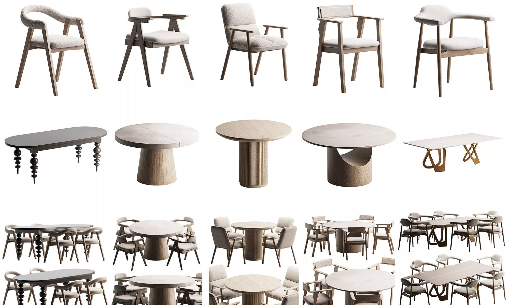 Dining set 5 3D model