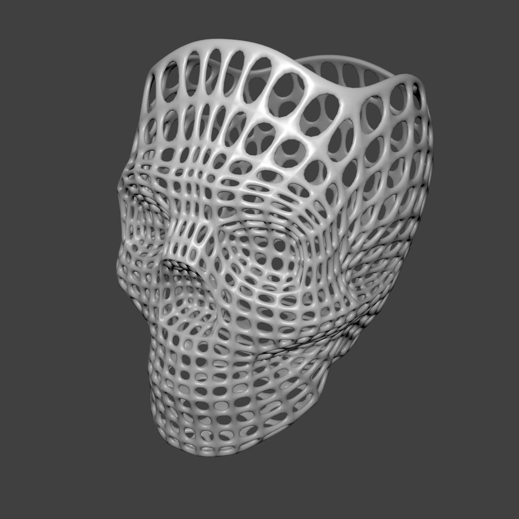 Wireframed skull lamp Free 3D print model