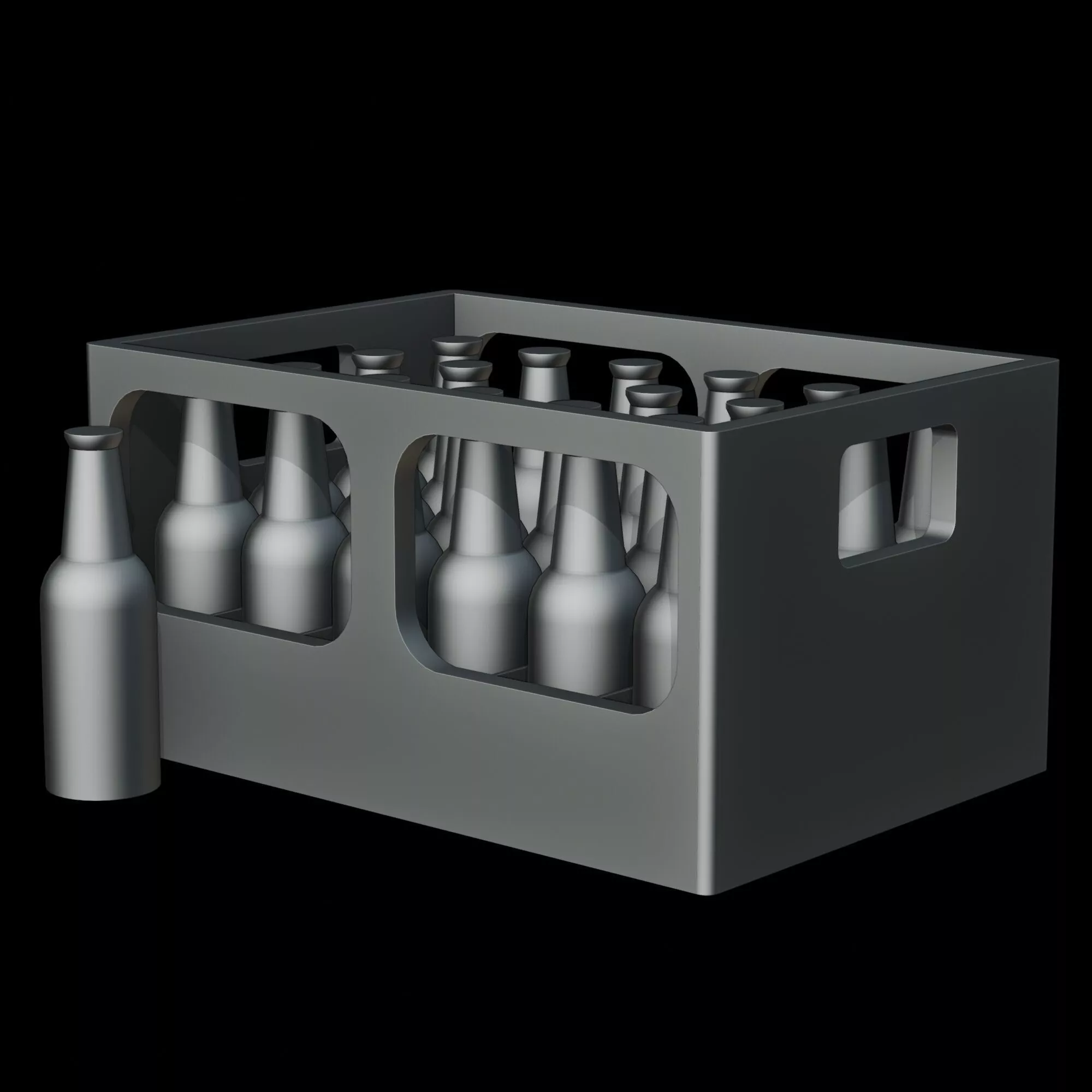 A box of bottles 3D print model