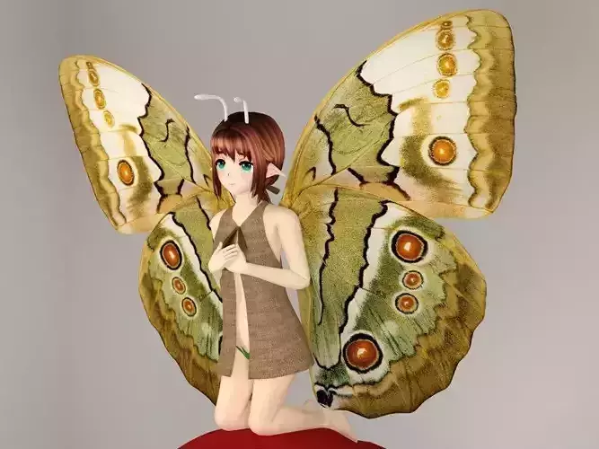 Chouko anime creature pose 01 3D model