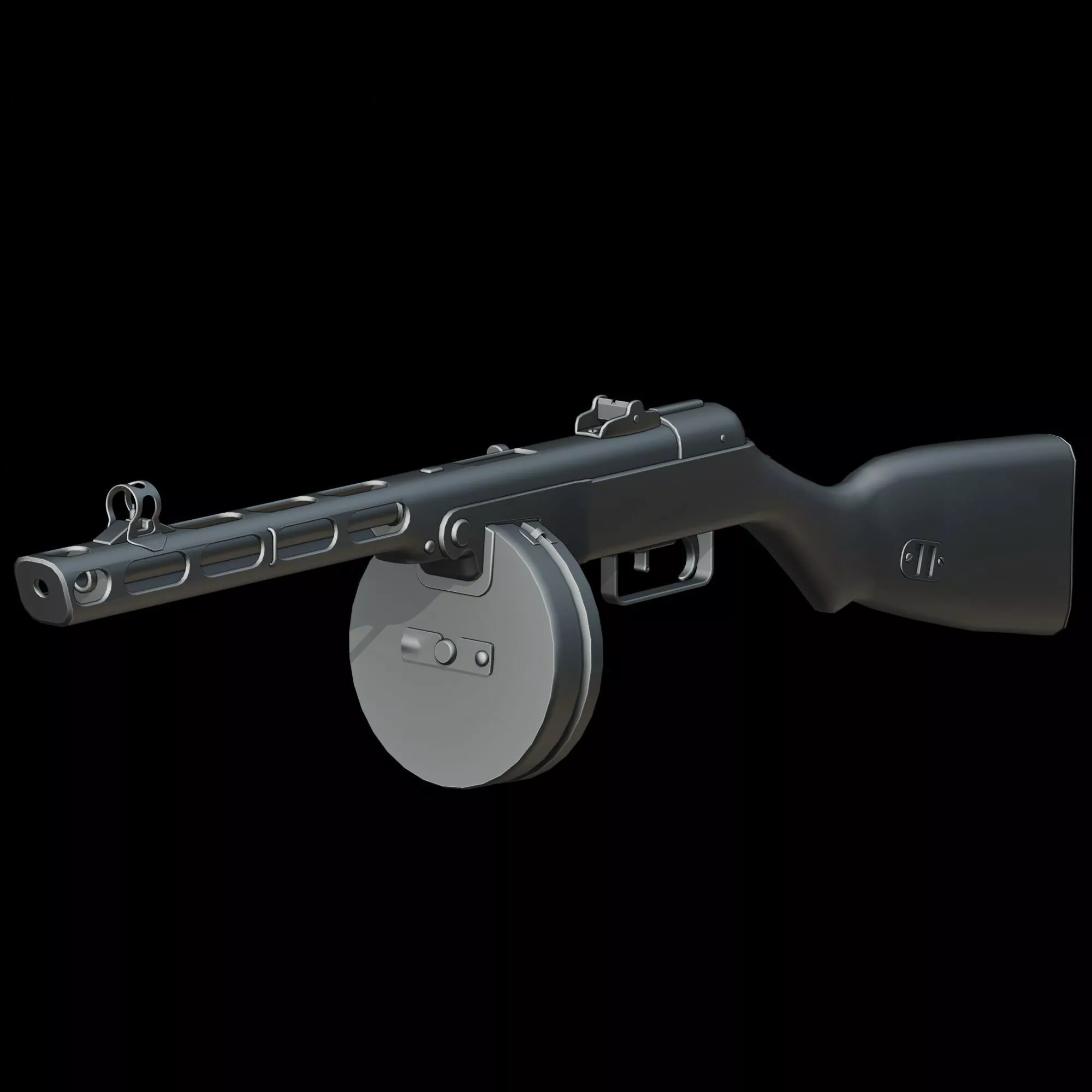 PPSh-41 Submachine Gun Soviet Union 1941 3D print model