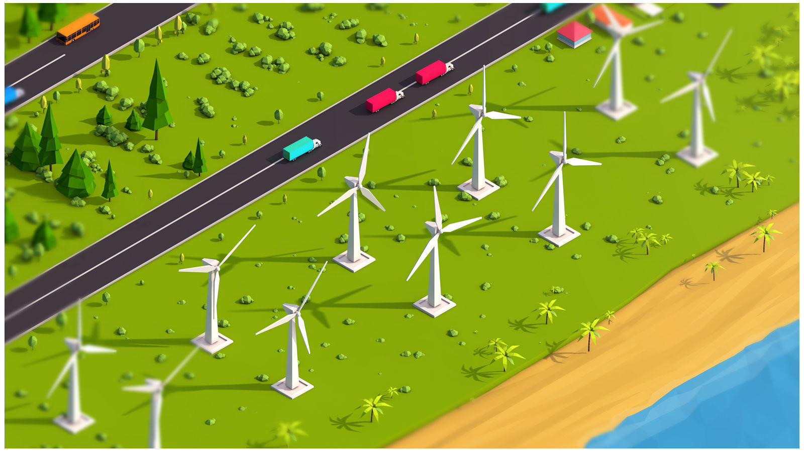 Low Poly Megapolis City Premium Pack Low-poly 3D model_12