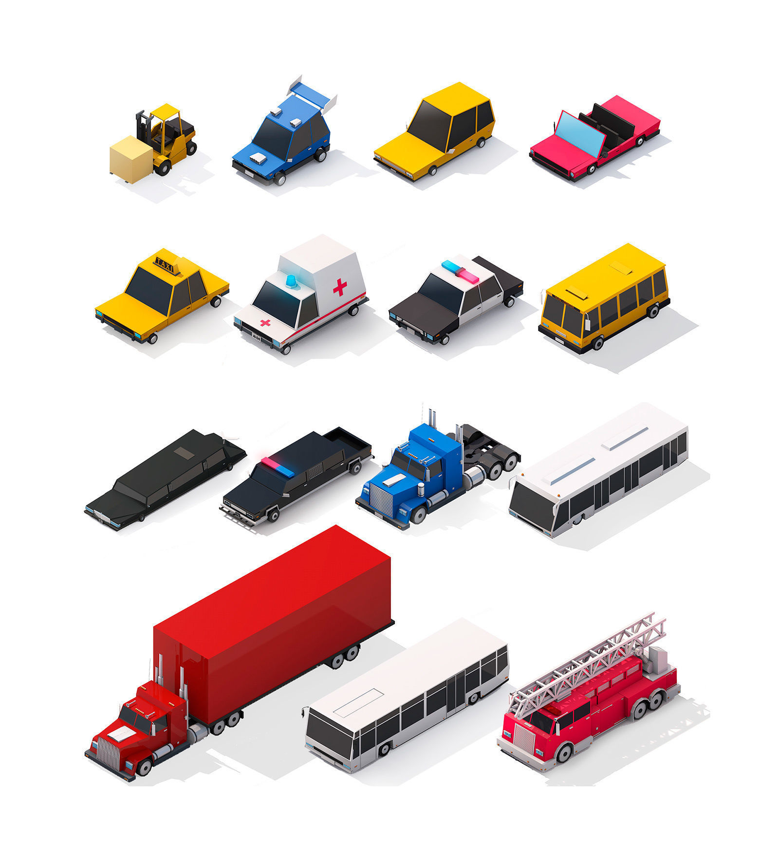 Low Poly Megapolis City Premium Pack Low-poly 3D model_20